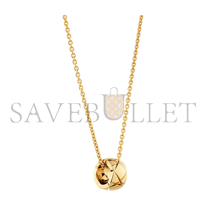 CHANEL COCO CRUSH NECKLACEQUILTED MOTIF, 18K YELLOW GOLD J12305